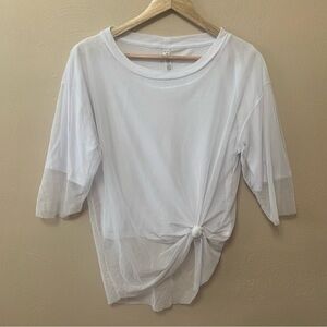 Alo Layer-Up Short Sleeve Top in White Size Small